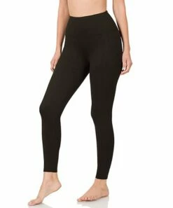 Best Pirce 🎉 Zenana Black Side-Pocket Microfiber Leggings - 👩 Women ⭐
