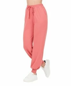 Buy ⌛ Zenana Ash Rose French Terry Pocket Drawstring Joggers - 👩 Women 😀