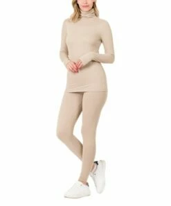Hot Sale ✔️ Zenana Ash Mocha Brushed Microfiber Turtleneck & Leggings - 👩 Women 🥰