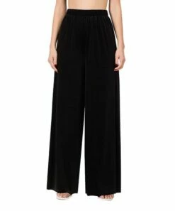 Budget 😉 Zenana Black Velvet Wide-Leg Pants - 👩 Women ✨