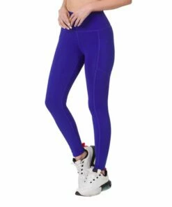 New 👏 Zenana Bright Blue Wide-Waistband Pocket Leggings - Plus 💯