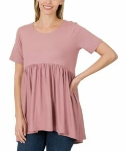 Best deal 🎉 Zenana Light Rose Empire-Waist Tunic - 👩 Women ⌛