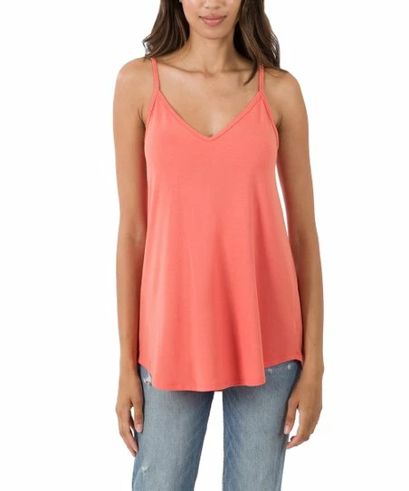 Budget π Zenana Deep Coral Reversible Tank - π© Women π
