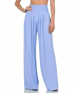 Best deal ✔️ Zenana Spring Blue Smocked Waist Wide-Leg Pants - 👩 Women 👏