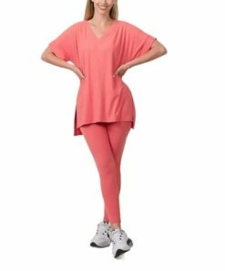 Flash Sale 🔥 Zenana Desert Rose V-Neck Short-Sleeve Tee & Leggings - Plus 🛒