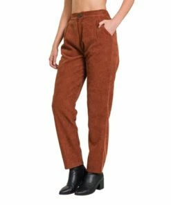 Best deal ⌛ Zenana Dark Rust Corduroy High-Waist Straight-Leg Pants - 👩 Women 💯