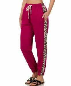 Best deal ✨ Zenana Magenta Contrast Panel Drawstring Pocket Sweatpants - 👩 Women 🎉