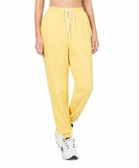 Buy π₯ Zenana Dusty Banana French Terry Drawstring-Waist Sweatpants - π© Women π₯