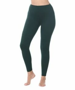 Best deal 👍 Zenana Hunter Green Moto Microfiber High-Waist Leggings - 👩 Women ✔️