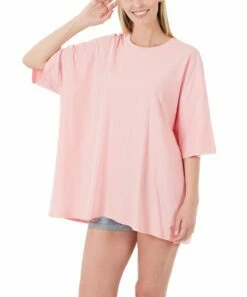 Cheapest ✨ Zenana Dusty Pink Drop-Shoulder Oversize Boyfriend Tee - Plus 🤩