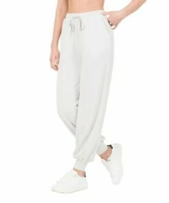 New 🌟 Zenana Bone French Terry Pocket Joggers - 👩 Women ⭐