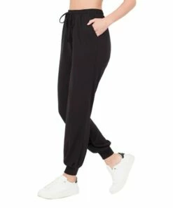 Cheap 🔔 Zenana Black French Terry Pocket Joggers - Plus 🔥
