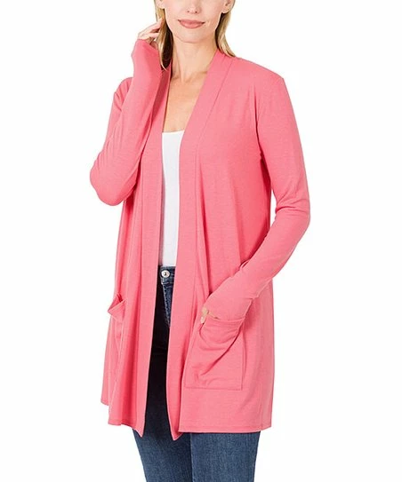 Hot Sale โญ Zenana Desert Rose Pocket Open Cardigan - ๐ฉ Women & Plus โ